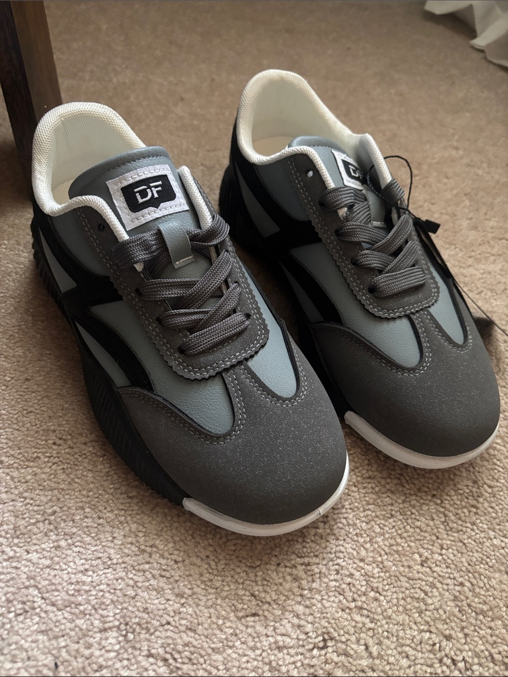 Cute Grey/ Blue Athletic Sneakers